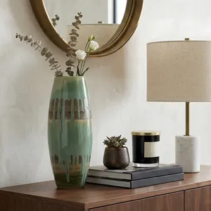 ANSELOAK GREEN VASE 18 (IN) 10