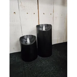 Black Moving Flame LED Candle 3x6in 3