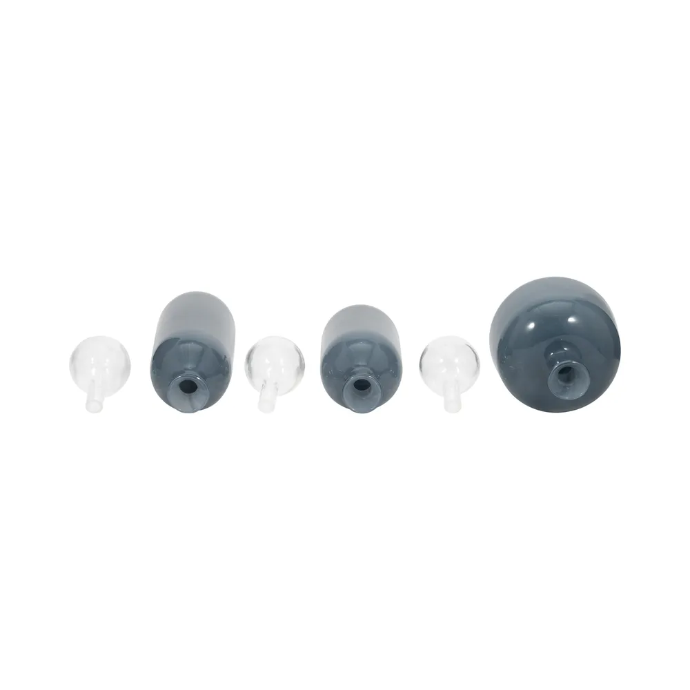 HARSTONRIDGE SET OF 3 BLUE GLASS VASES 19 (IN)