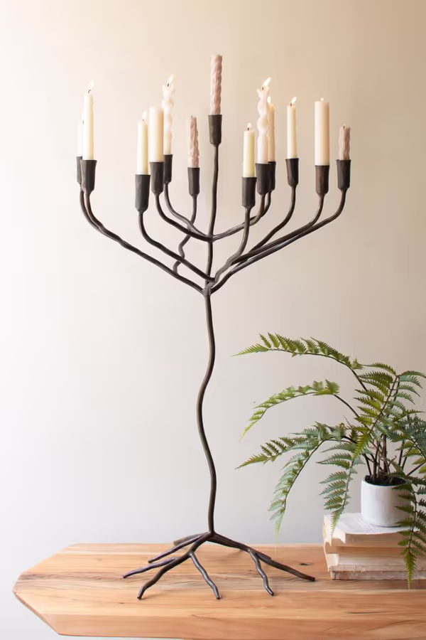 Large Forged-Iron Taper Candelabra