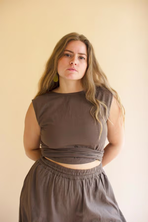 Convertible Wrap Blouse / Oregano