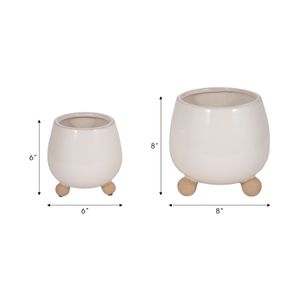 SUTTONOAK SET OF 2 IVORY PLANTER 8 (IN) 8
