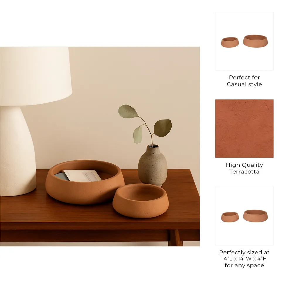 HOLLISHOLM SET OF 2 BROWN BOWLS 4 (IN)