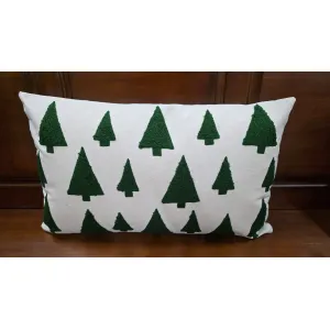 Rectangle Dark Green Tree Pillow 12x19.5x1in 1