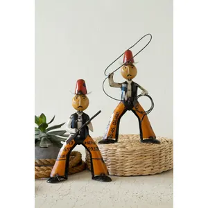 Set of 2 Reclaimed Metal Cowboys 1
