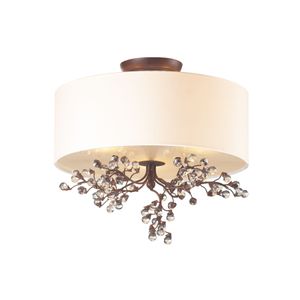Winterberry 16'' Wide 3-Light Semi Flush Mount - Antique Darkwood 1
