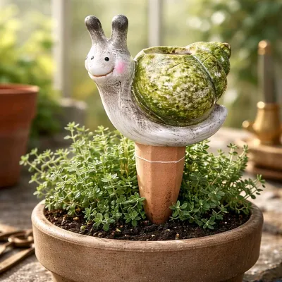 Snail Plant Stake 4.8x3x9in
