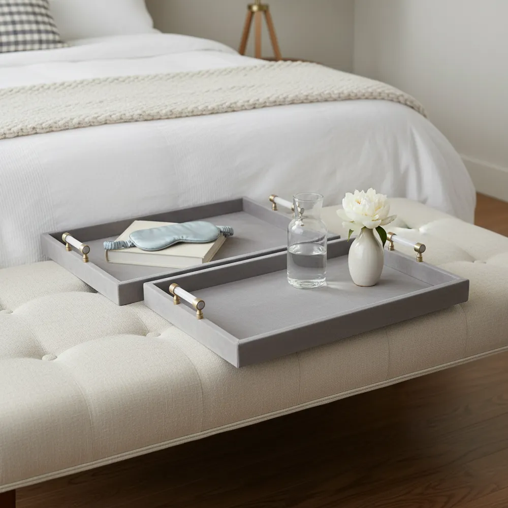 HARPERPORT SET OF 2 GRAY TRAY 3 (IN)