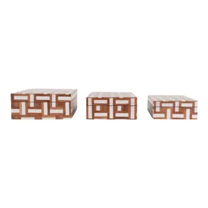 HARVEYLAND SET OF 3 BROWN BOXES 4 (IN) 6