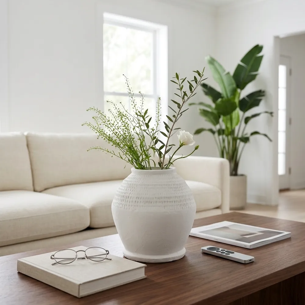 ROWANWORTH WHITE VASE 12 (IN)
