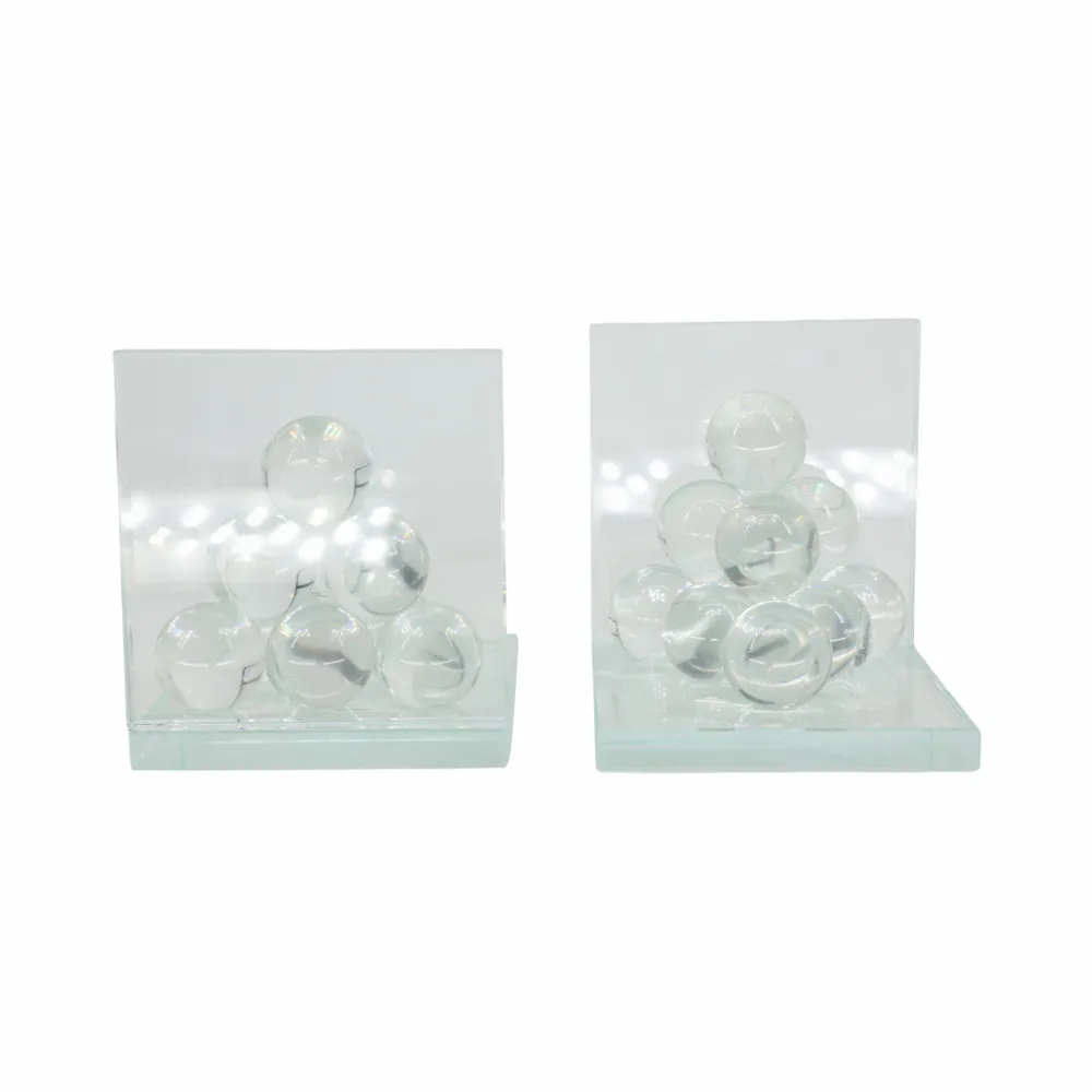 TANNER SET OF 2 CLEAR BOOKENDS 6 (IN)