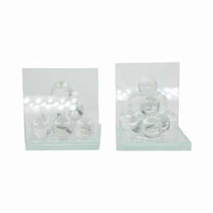 TANNER SET OF 2 CLEAR BOOKENDS 6 (IN) 7