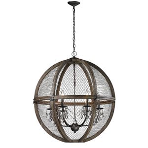 Renaissance Invention 30'' Wide 6-Light Chandelier - Weathered Zinc 1