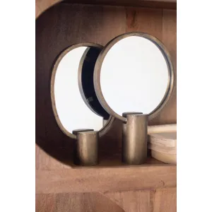 Set of 2 Antique Gold Tabletop Mirrors 1