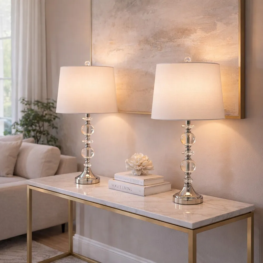 FARGOGATE SET OF 2 SILVER LAMPS 26 (IN)
