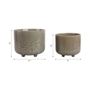 GARNETTHAM SET OF 2 GREEN PLANTER 10 (IN) 8