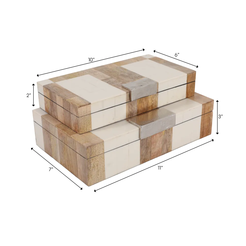 CALEVIEW SET OF 2 BROWN BOXES 3 (IN)
