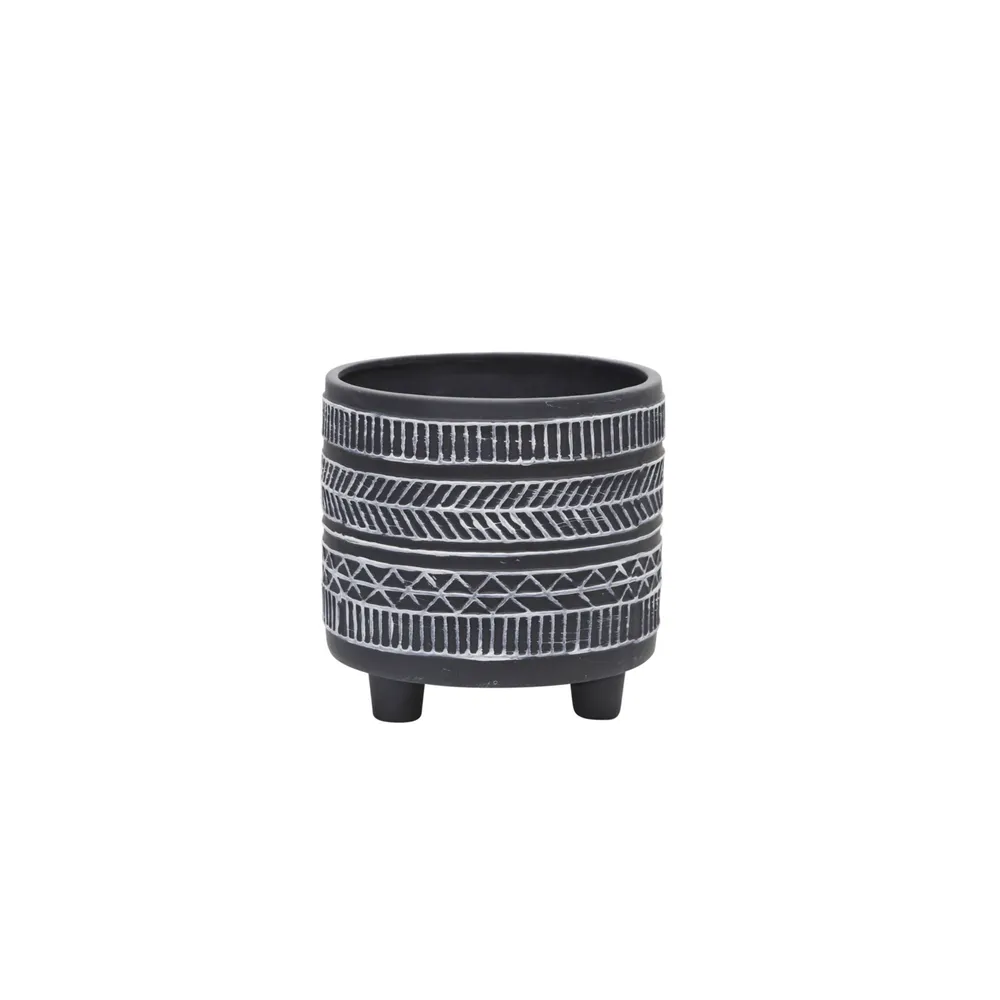 COHENGROVE SET OF 2 BLACK PLANTER 8 (IN)