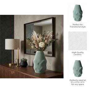 RUBYLEY GREEN VASE 12 (IN) 8