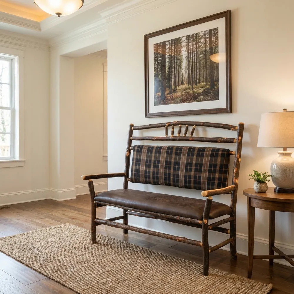 Hickory Log Settee - Customer Fabric