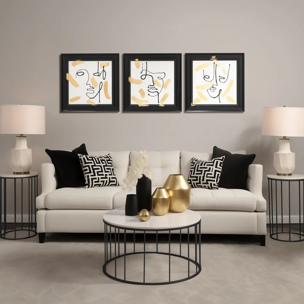 ENNISHOLM SET OF 3 BLACK ART 28 (IN)