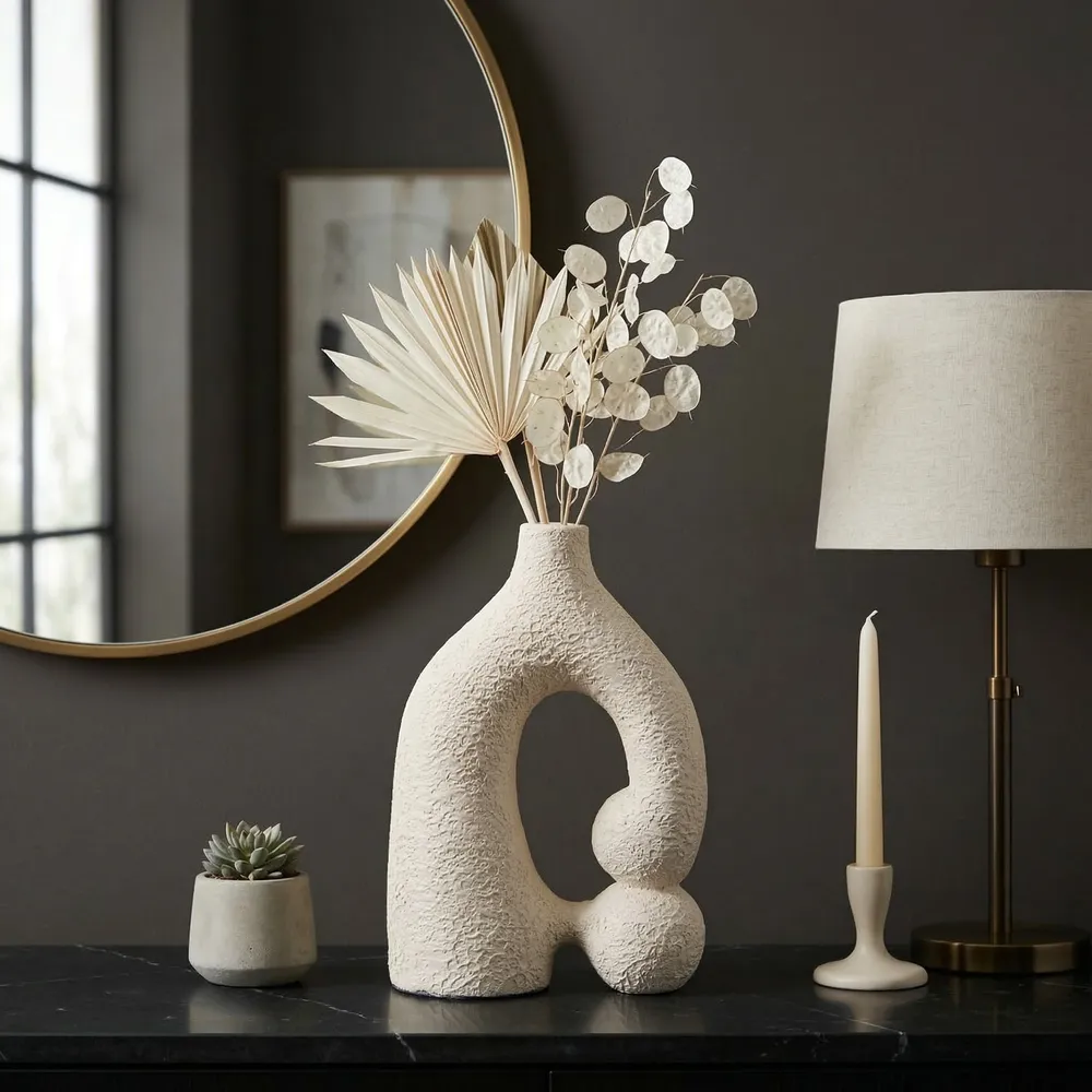 EMMONSHAM WHITE VASE 13 (IN)