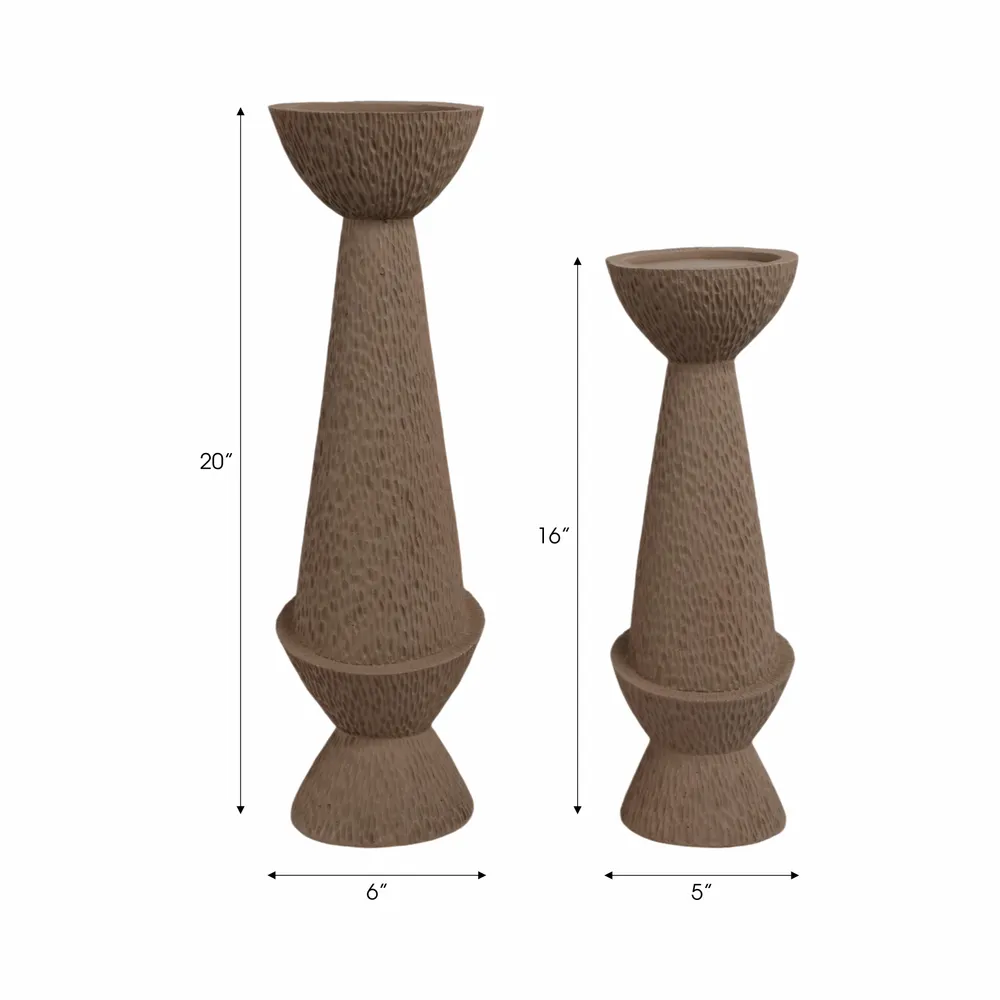 VALECLIFF SET OF 2 TAN CANDLE HOLDER 20 (IN)