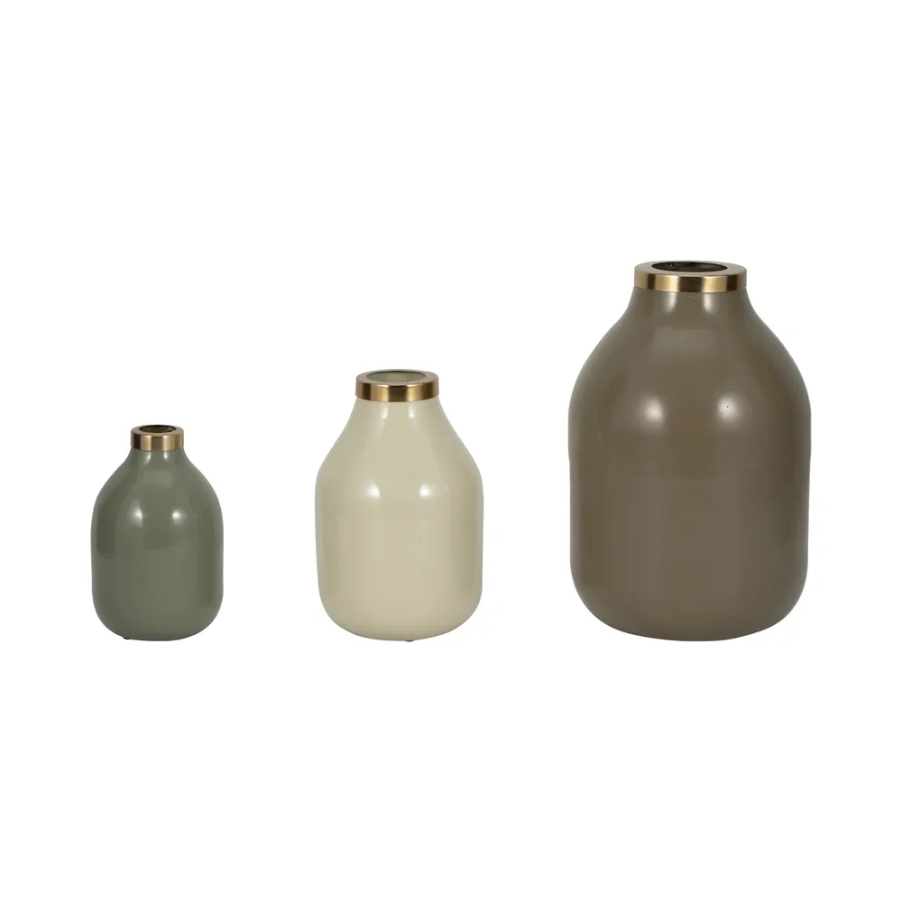 DUFFYHOLM SET OF 3 GREEN VASES 12 (IN)