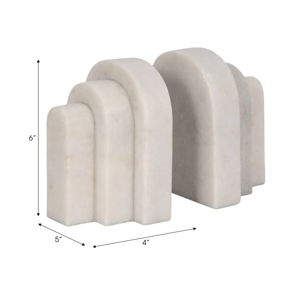 COOPERMOOR SET OF 2 WHITE BOOKENDS 6 (IN)