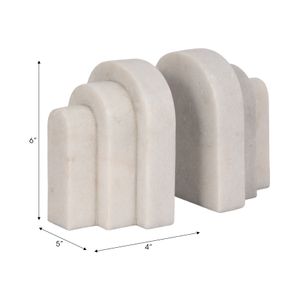 COOPERMOOR SET OF 2 WHITE BOOKENDS 6 (IN) 8