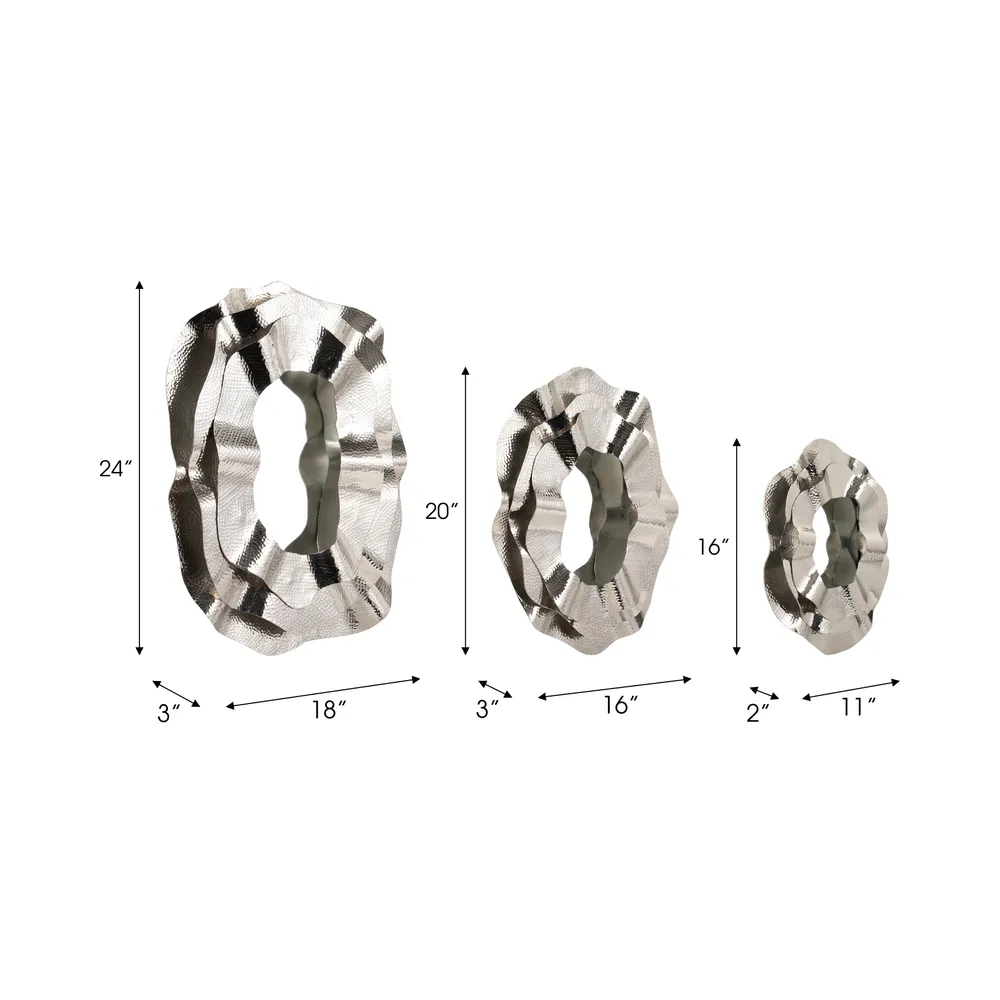 ASPENDALE SET OF 3 SILVER MIRRORS 3 (IN)