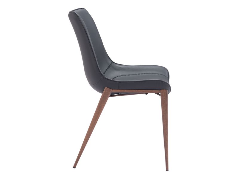 Magnus Dining Chair Black & Walnut 3