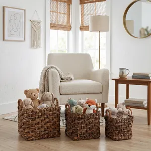 ROMANLAKE SET OF 3 BROWN BASKETS 17 (IN) 10