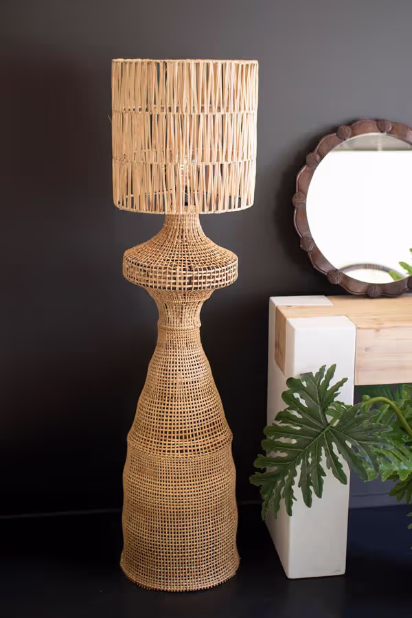 Rattan Floor Lamp with Shade