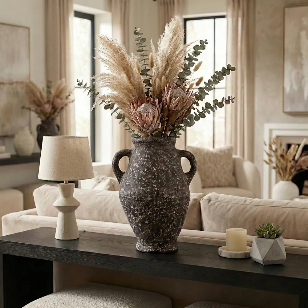 NATESTONE BROWN VASE 24 (IN)