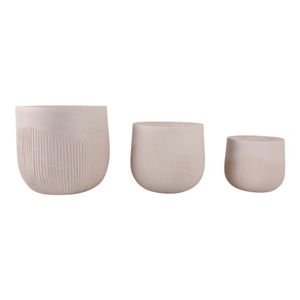 TODDCLIFF SET OF 3 IVORY PLANTER 16 (IN) 3