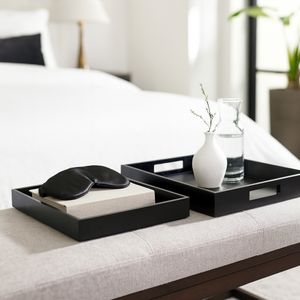 BAYBURN SET OF 2 BLACK WOOD/GLASS 2 (IN) 11