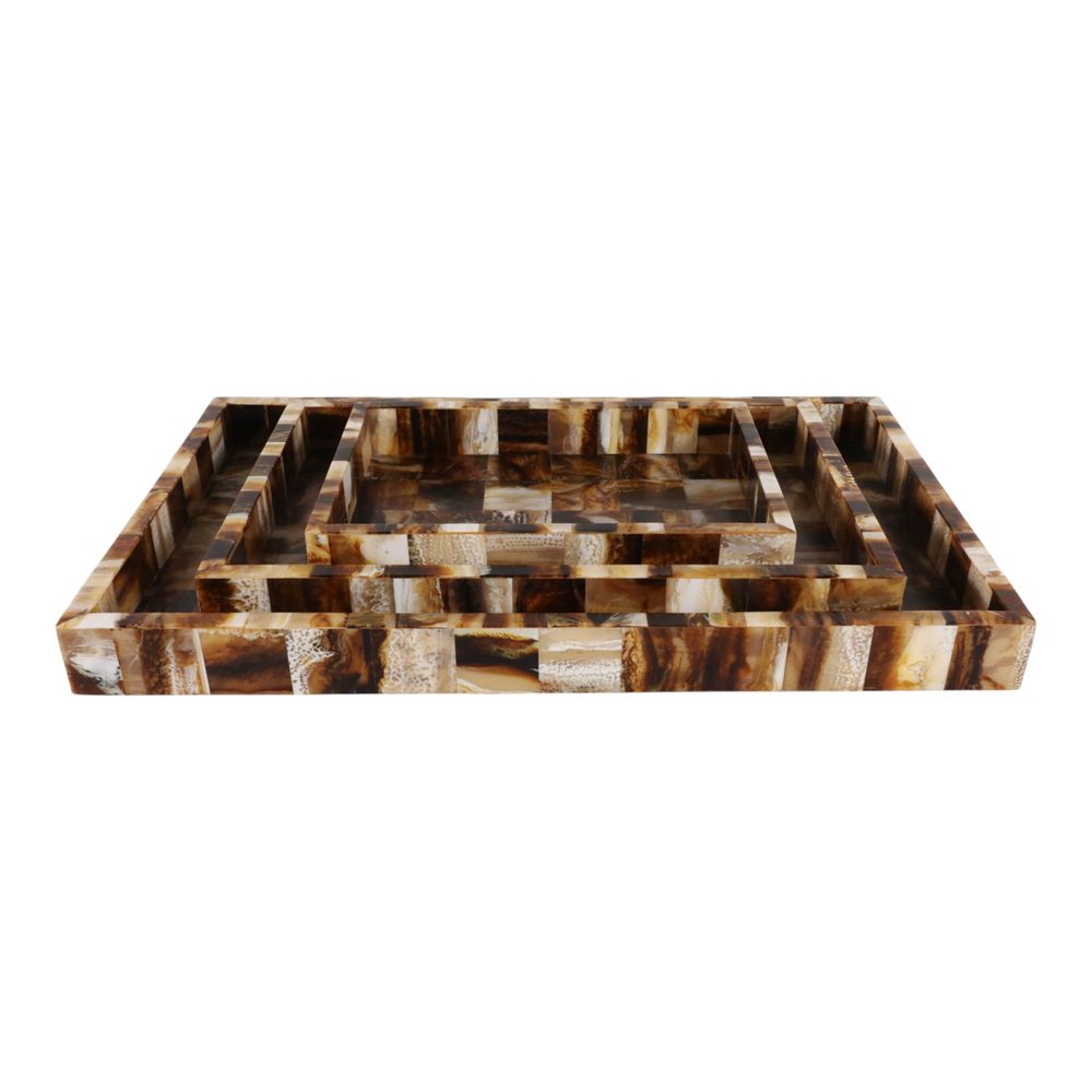 DUNLAPBROOK SET OF 3 BROWN TRAY 2 (IN)