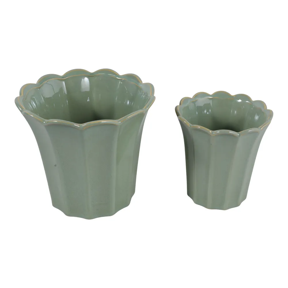 DEANGROVE SET OF 2 GREEN PLANTER 8 (IN)