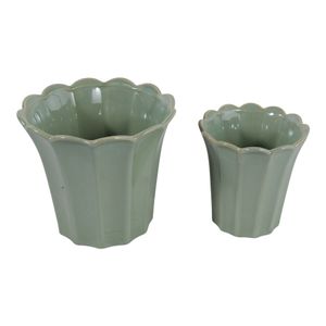 DEANGROVE SET OF 2 GREEN PLANTER 8 (IN) 4