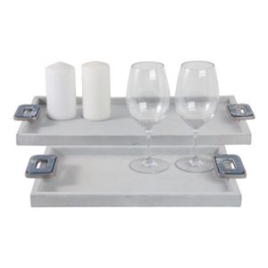 STORMMORE SET OF 2 WHITE TRAY 2 (IN) 3
