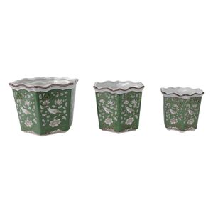 LUTHERSIDE SET OF 3 GREEN PLANTER 9 (IN) 4