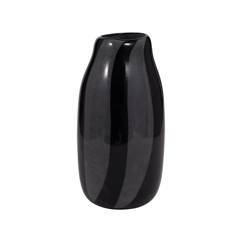 TARYNSHAW BLACK GLASS VASE 10 (IN)