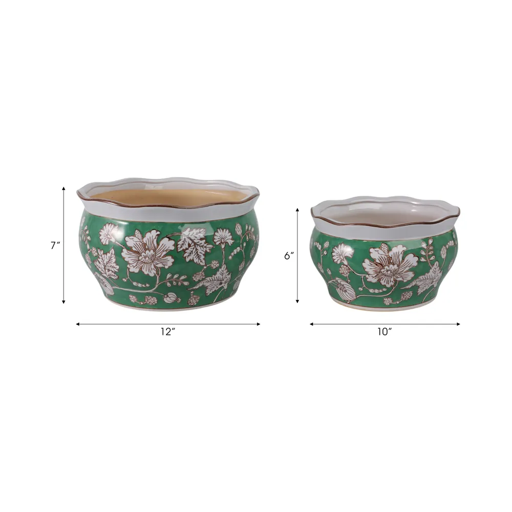 WATSONCLIFF SET OF 2 GREEN PLANTER 7 (IN)