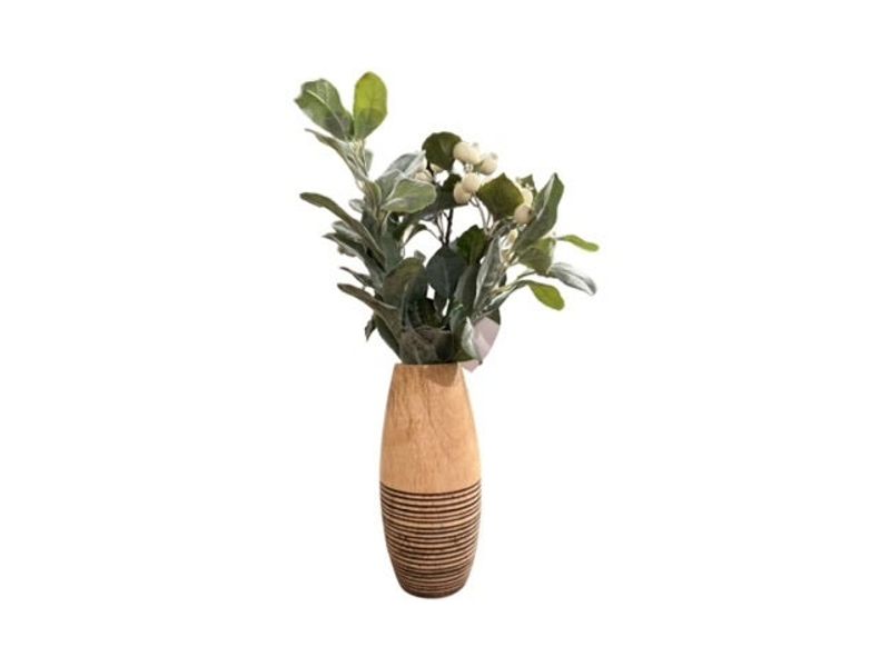 9" Handcrafted Mango Wood Vase 1