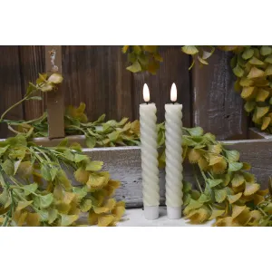 Spiral Taper Candle Realistic Flame 10in 2pack 3