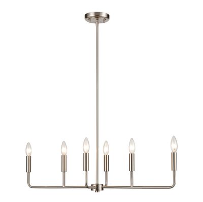 Park Slope 31'' Wide 6-Light Chandelier - Brushed Nickel