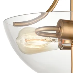 Astoria 15'' Wide 2-Light Semi Flush Mount - Satin Gold 2