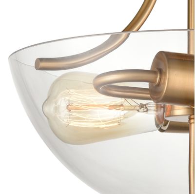 Astoria 15″ Wide 2-Light Semi Flush Mount - Satin Gold