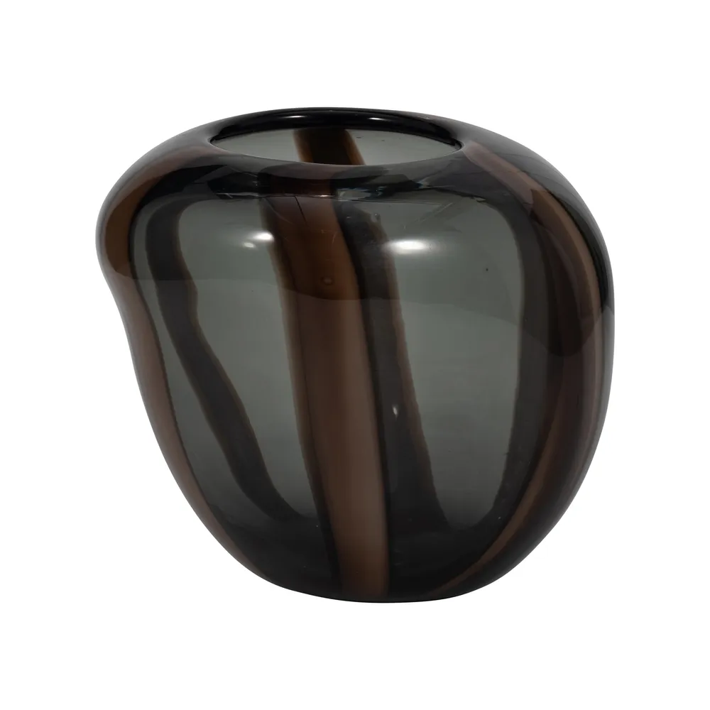 VALEBROOK BROWN GLASS VASE 7 (IN)